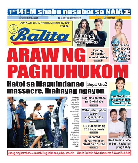 gma balita headlines tagalog oct 9 2018